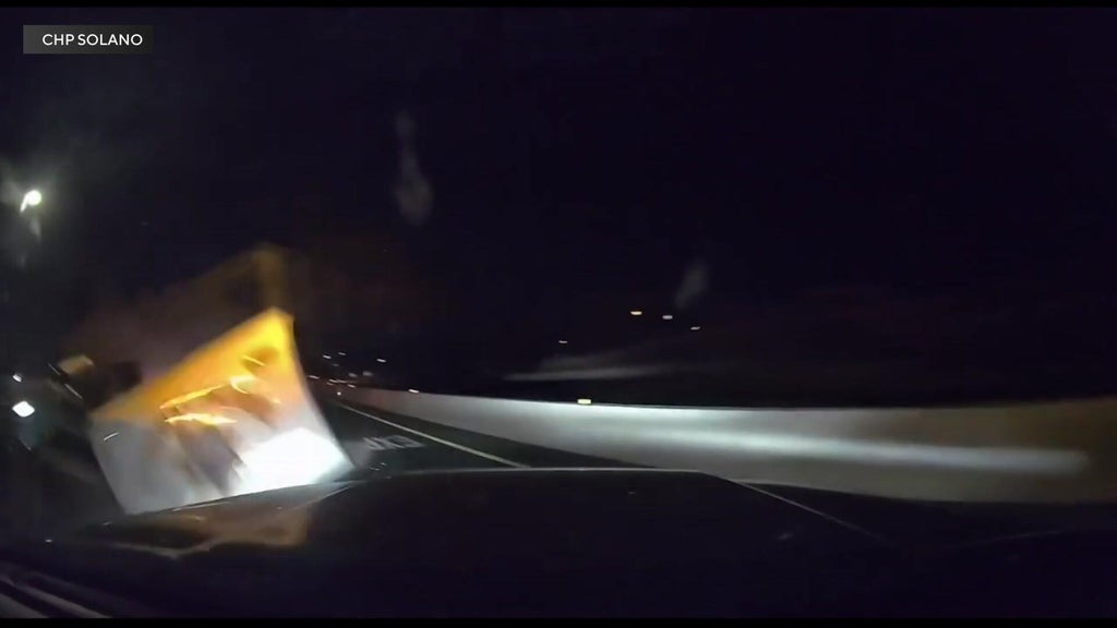 Video shows Tesla hit CHP car on I-80 in Fairfield; driver says he slept with Full Self-Driving on — CBS Bay Area (KPIX), Menlo Park Technology news
